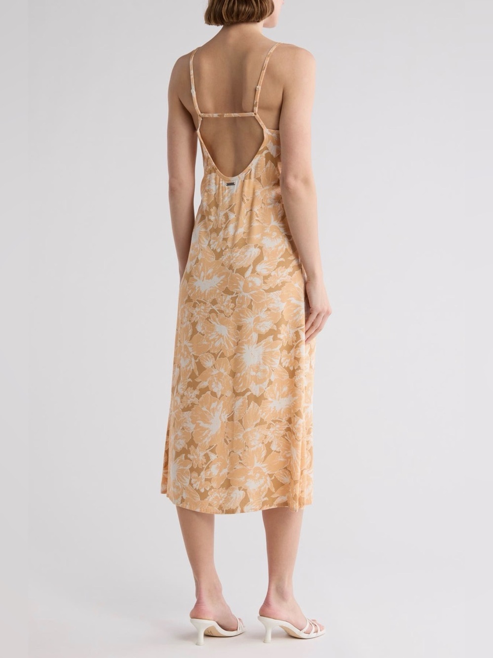 Hurley Caramel Cream Floral Midi‎ Slip Dress
